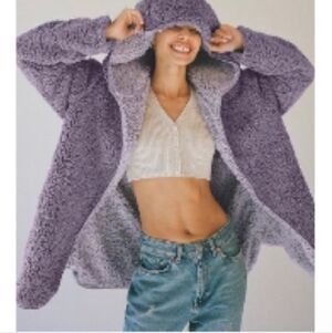 Urban Outfitters Purple Sherpa Sz Xs/s Euc With Hood